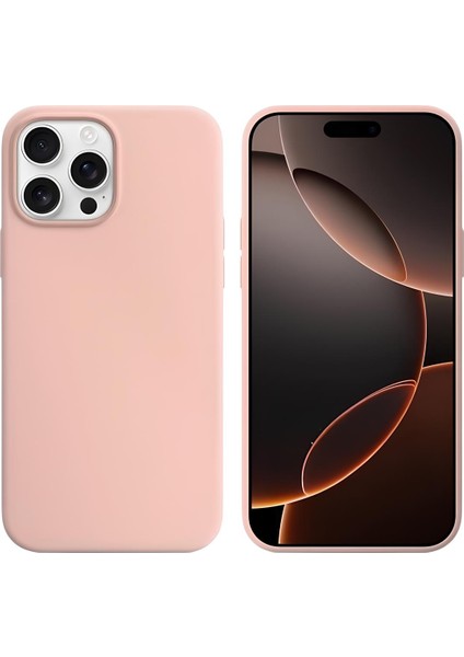 Apple iPhone 16 Pro 6.3'' Liquit Lansman Silikon Kum Pembe