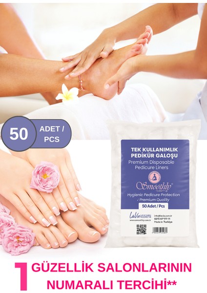 Pedikür Galoşu – 50 Adet | Premium Tek Kullanımlık , Hijyenik Koruyucu Poşet