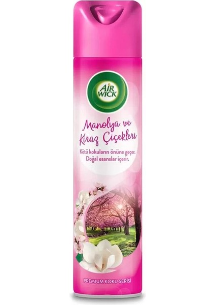 Aerosol Premium Koku Serisi Manolya & Kiraz Çiçekleri Sprey Kokusu (1x 300 Ml)