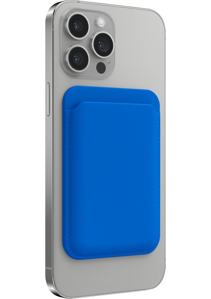 iPhone 15 Plus Pocka Magsafe Cüzdan Tech Blue