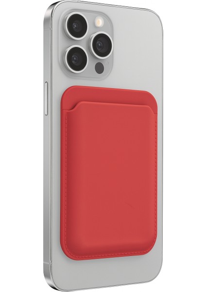 iPhone 12 Pro Pocka Magsafe Cüzdan Dusty Chili Red