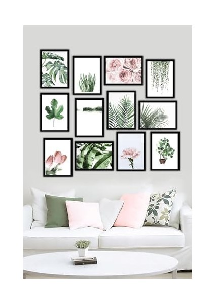 12 Parça Siyah Çerçeve Görünümlü Mdf Tablo Seti 12ARTSSA1, 15 x 20 fiyatları