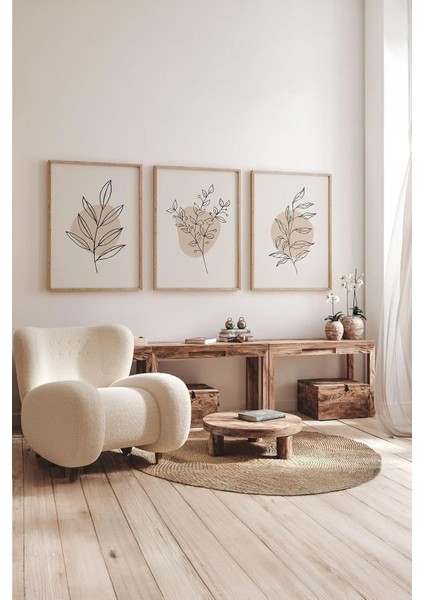 Gerçek Ahşap Çerçeveli 3 Parça 3D Poster Tablo Seti - 3DARTSOHOSET32-2030