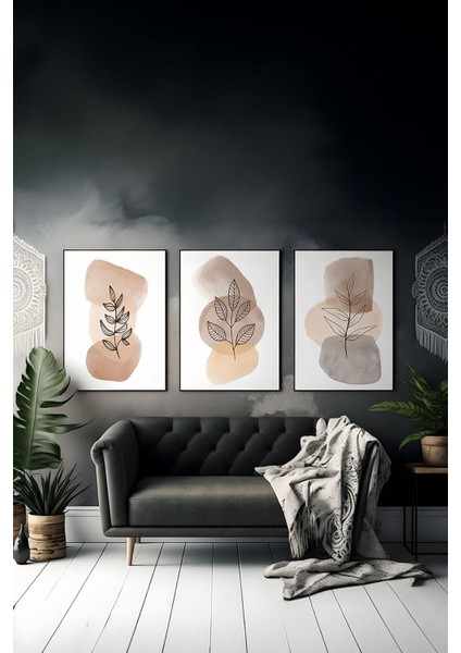 3 Parça Çerçeve Görünümlü Mdf Tablo Seti - ARTSYCLLCT29-2030