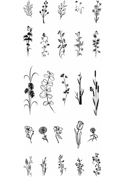 Minimal Bitkisel Geçici Vücut Dövmesi