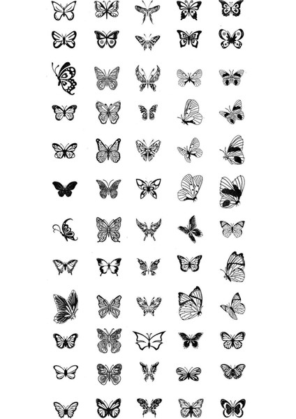 Minimal Minnoş Kelebekler Geçici Vücut Dövmesi