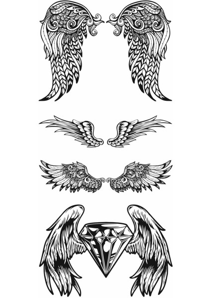 Melek Kanatları Geçici Vücut Dövmesi