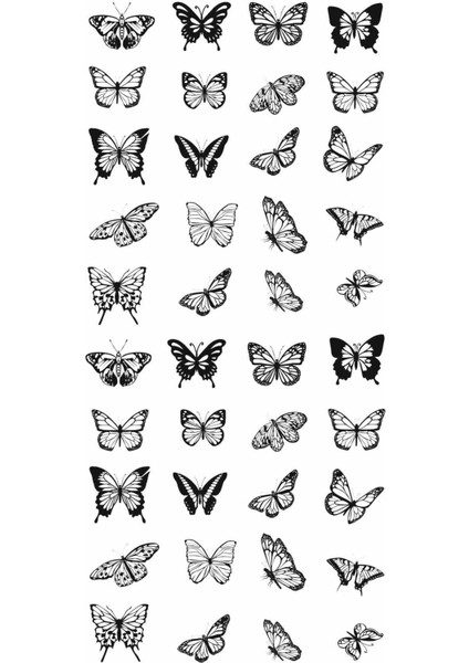 Minnoş Kelebekler Geçici Vücut Dövmesi