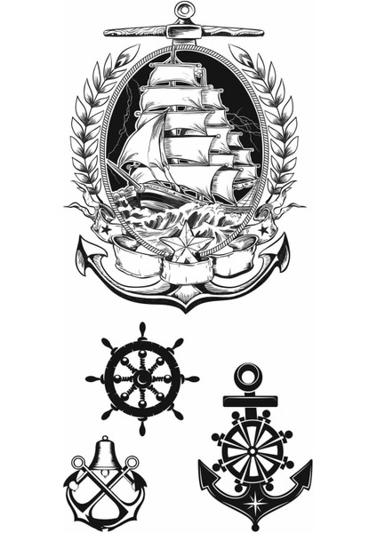 Denizci Geçici Vücut Dövmesi