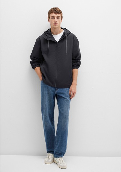 Kapüşonlu Siyah Mont 0110641-71379 fiyatları