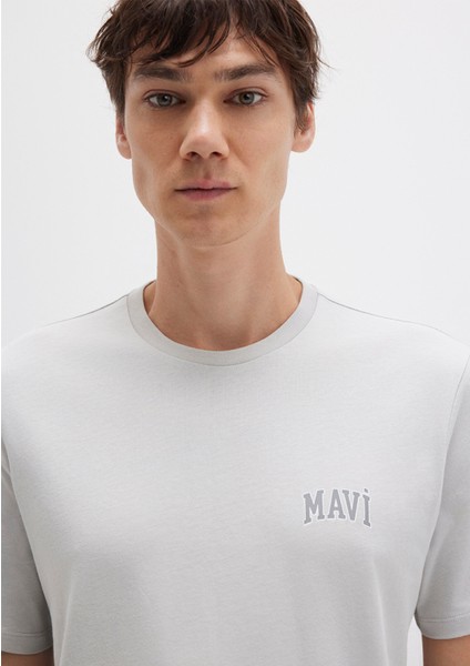 Mavi Logo Baskılı Gri Tişört 0611714-70074