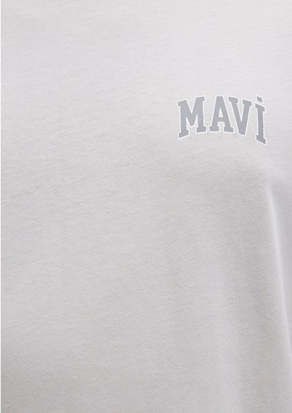 Mavi Logo Baskılı Gri Tişört 0611714-70074