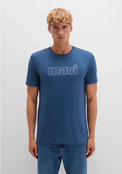 Mavi Logo Baskılı Mavi Tişört 065781-90609 fırsatları