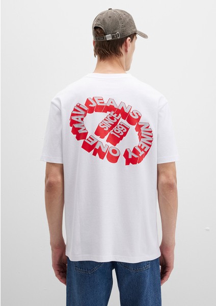 Mavi Jeans Baskılı Beyaz Tişört 0612898-620 fırsatları