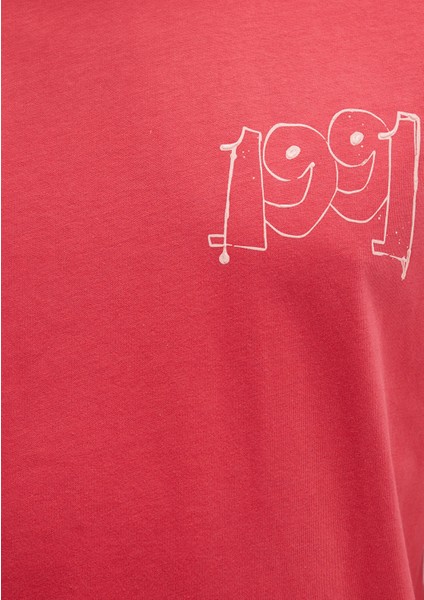 1991 Baskılı Pembe Tişört 0612908-71079