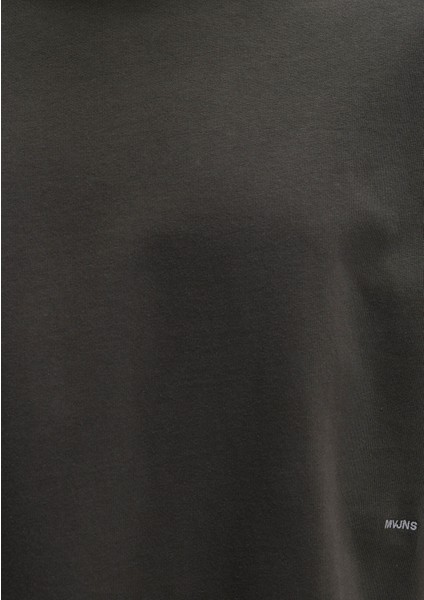 Bisiklet Yaka Gri Basic Tişört 0612909-70090