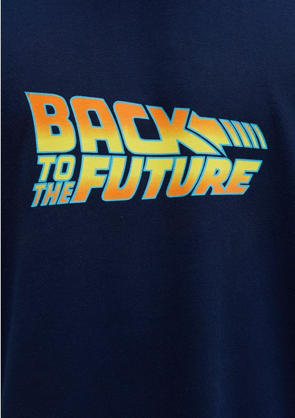 Back To The Future Baskılı Lacivert Tişört 0612925-89353