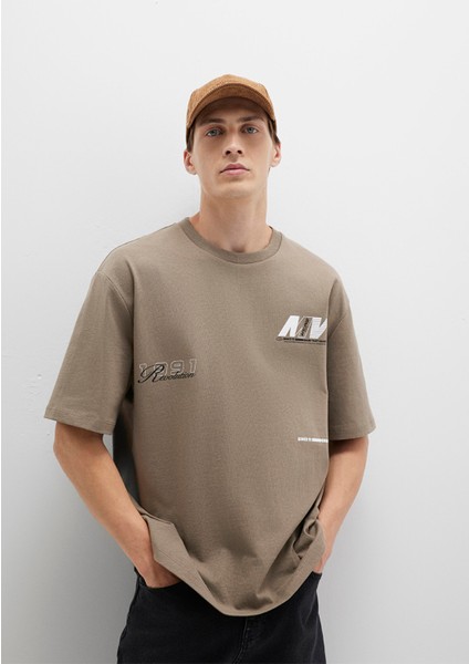 Baskılı Haki Tişört 0612912-70355 modelleri