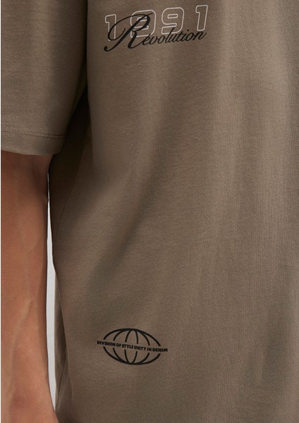 Baskılı Haki Tişört 0612912-70355