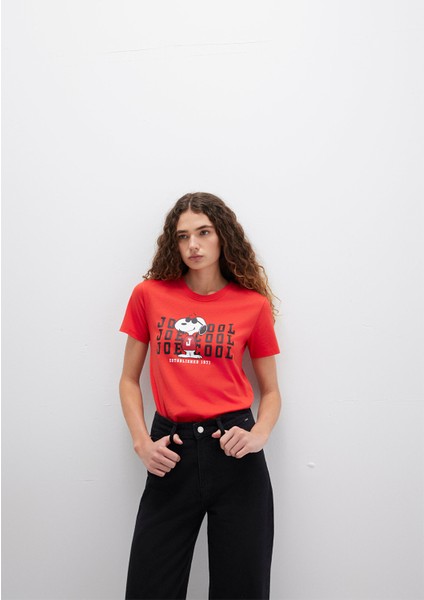Snoopy Baskılı Kırmızı Tişört 1613670-83870