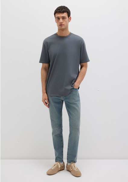 Bisiklet Yaka Antrasit Basic Tişört 0611596-80776 fiyatları