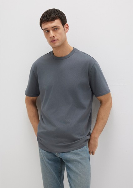 Bisiklet Yaka Antrasit Basic Tişört 0611596-80776 modelleri