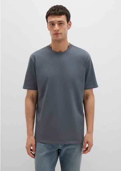 Bisiklet Yaka Antrasit Basic Tişört 0611596-80776 fırsatları