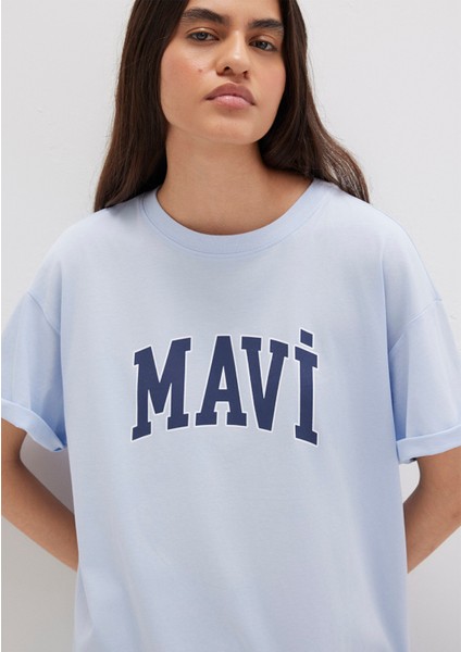 Mavi Logo Baskılı Mavi Tişört 1600843-70717 modelleri