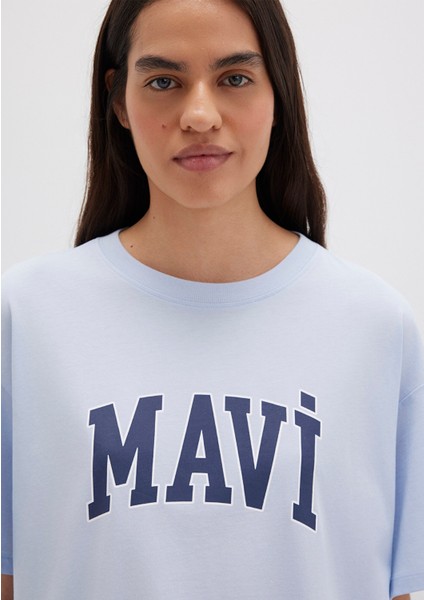 Mavi Logo Baskılı Mavi Tişört 1600843-70717