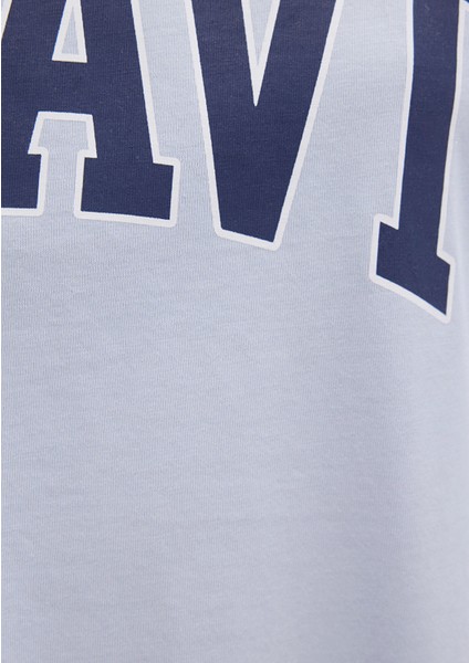 Mavi Logo Baskılı Mavi Tişört 1600843-70717