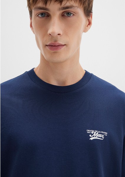 Mavi Baskılı Lacivert Tişört 0612840-70497