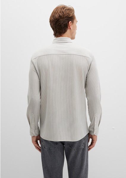 Çizgili Haki Gömlek 0211402-91332 indirimleri