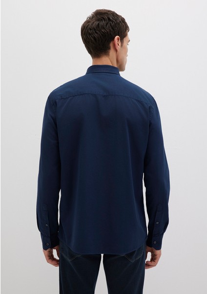 Tencel Tm Liyosel Karışımlı Lacivert Gömlek 0211805-82318 indirimleri