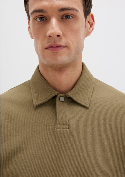 Polo Yaka Haki Sweatshirt 0S10458-71816