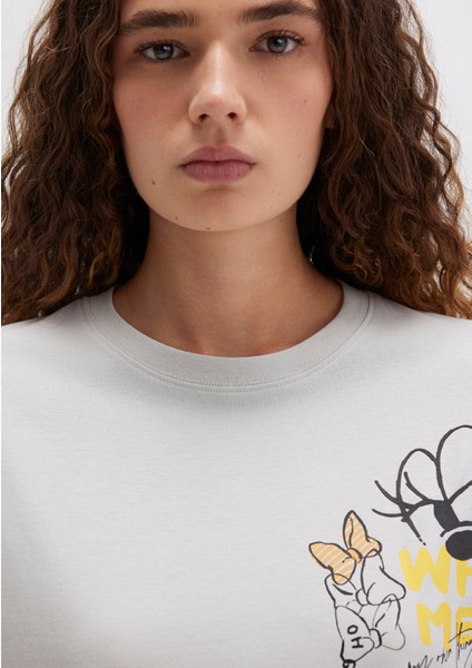 Mickey Mouse Baskılı Gri Tişört 1613673-70077 indirimleri