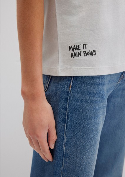 Mickey Mouse Baskılı Gri Tişört 1613673-70077