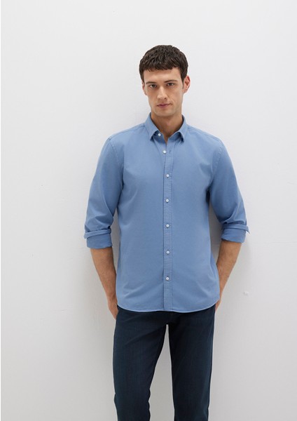 Tencel Tm Liyosel Karışımlı Mavi Gömlek 0211805-83767 fırsatları