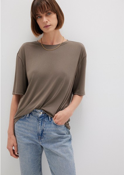 Kahverengi Tencel Tm Modal Basic Tişört 1611897-83866