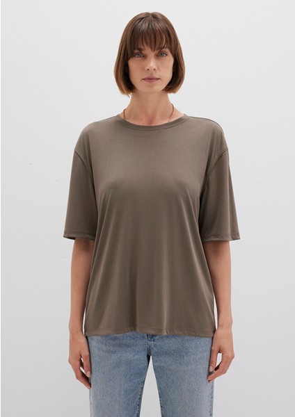 Kahverengi Tencel Tm Modal Basic Tişört 1611897-83866 fırsatları