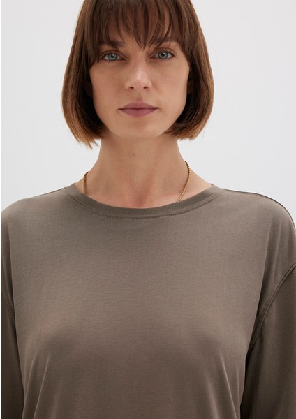 Kahverengi Tencel Tm Modal Basic Tişört 1611897-83866