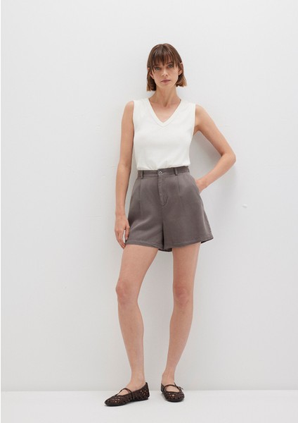 Tencel TM Liyosel Gri Şort 1410195-70133 modelleri