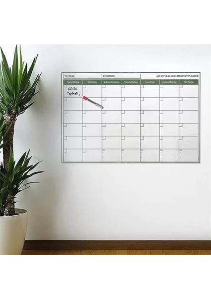 Buffer® Manyetik Yapışkanlı Bir Aylık Program Planlayıcı Takvim 85X56 cm