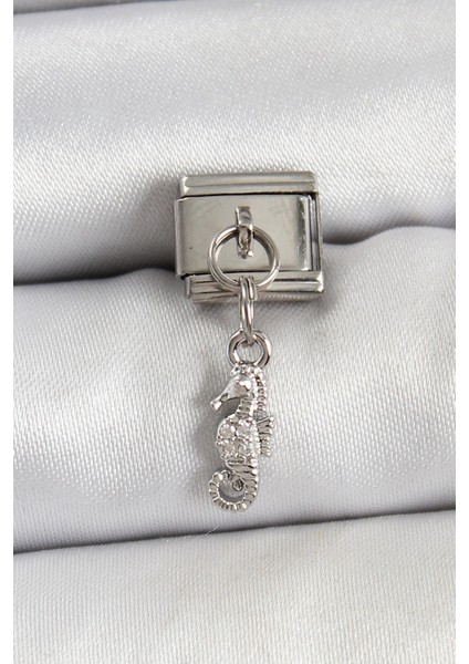 316L Çelik Sallantılı Deniz Atı Model Gümüş Renk Nomination Charm