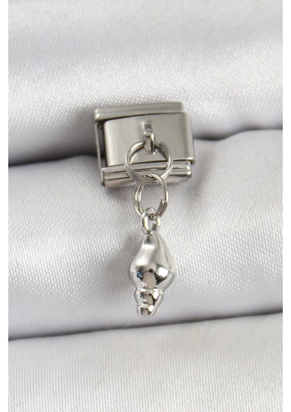 316L Çelik Sallantılı Deniz Kabuğu Model Gümüş Renk Nomination Charm