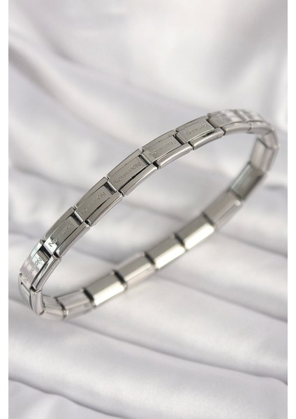 316L Çelik Gümüş Renk Ince Yazılı Nomination Kadın Bileklik