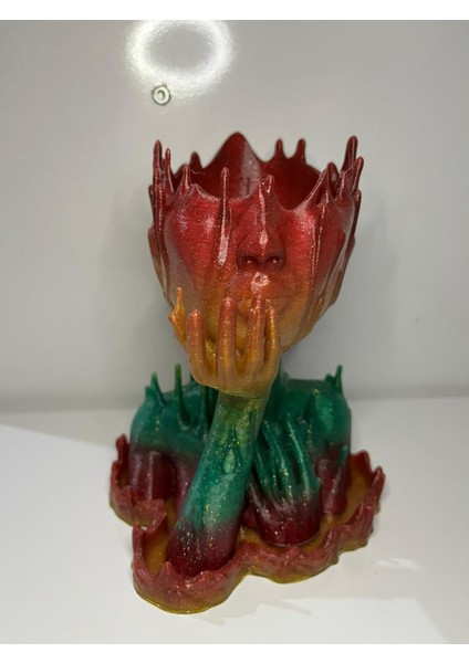 3D Gökkuşagı Desen Vazo