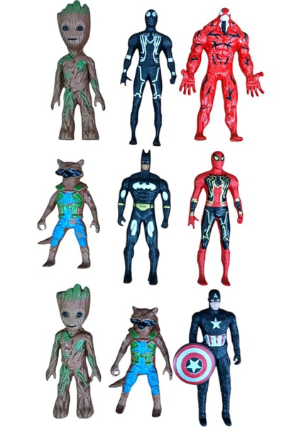 24'lü Süper Kahraman Seti Örümcek Adam Hulk Kara Panter Venom Batman Demir Adam 12 Cm. fırsatları