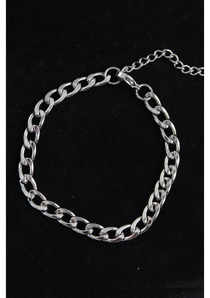 316L Çelik Kalın Klasik Model Gümüş Renk Erkek Bileklik