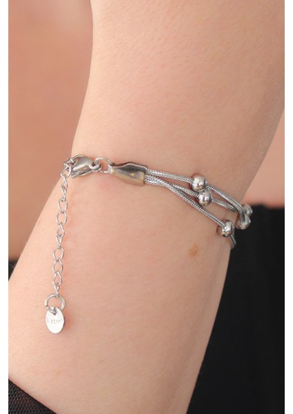 316L Çelik Gümüş Renk Minimal Top Figür Kadın Bileklik fiyatları