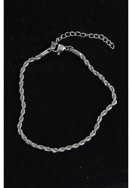 316L Çelik Burgu Model Gümüş Renk Erkek Bileklik